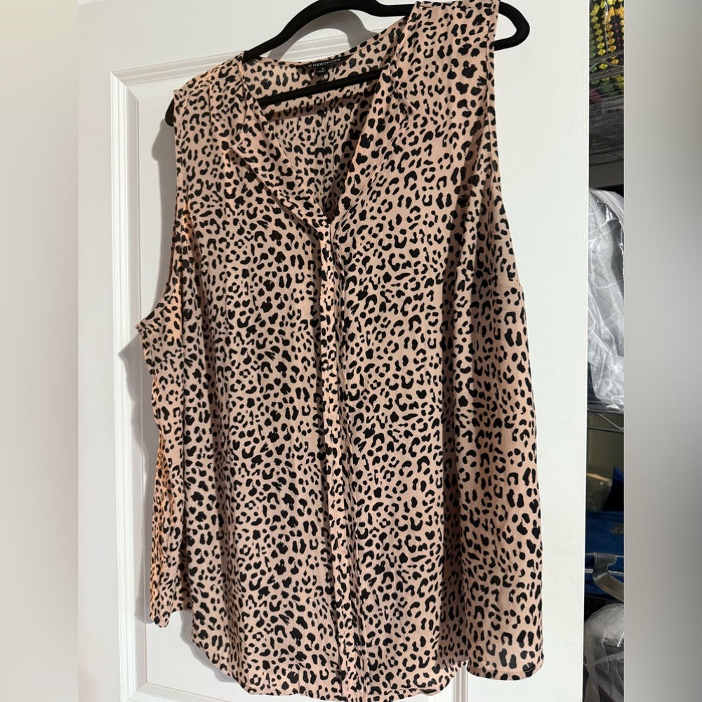 41 Hawthorn Tan Sleeveless Notched Collar Blouse